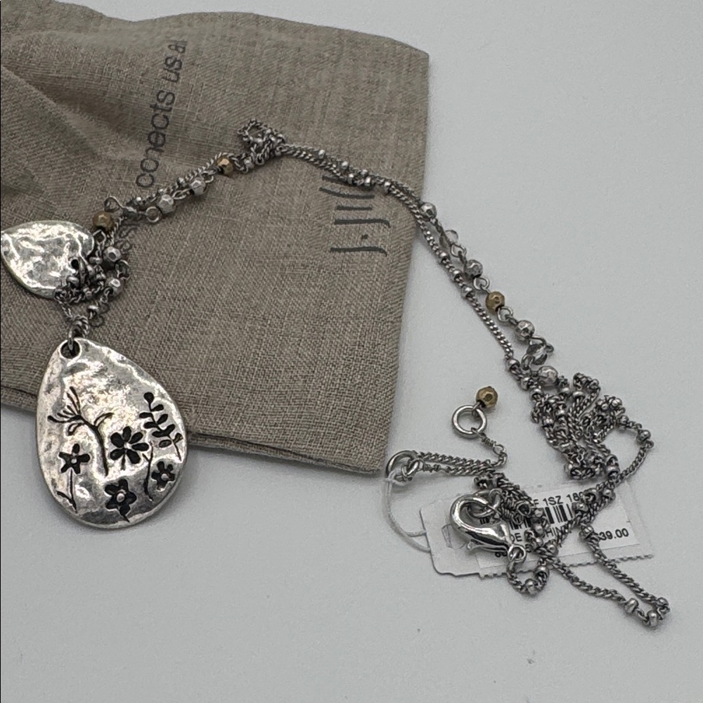 J. Jill Silver Tone Floral Pendant Necklace (BR1313/3) - Picture 9 of 9